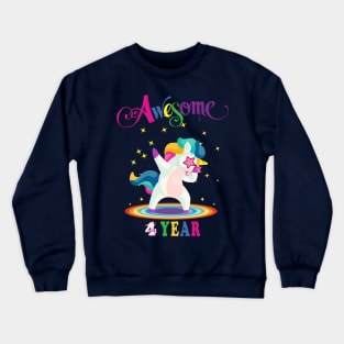 4th Birthday Unicorn Crewneck Sweatshirt